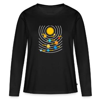 Univers Système Solaire - T-shirt manches longues Premium bio Femme - noir - Devant - Julia (174cm)