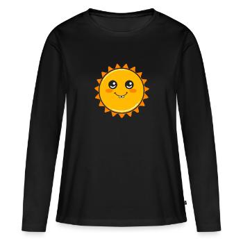 Univers du système solaire - T-shirt manches longues Premium bio Femme - noir - Devant - Julia (174cm)