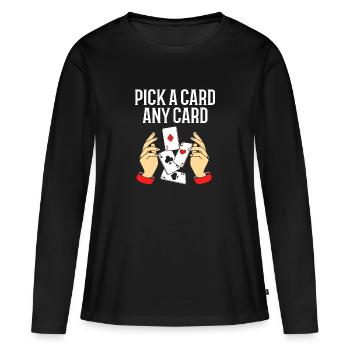 magicien magicien - T-shirt manches longues Premium bio Femme - noir - Devant - Julia (174cm)