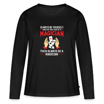 Sorcier - T-shirt manches longues Premium bio Femme - noir - Devant - Julia (174cm)