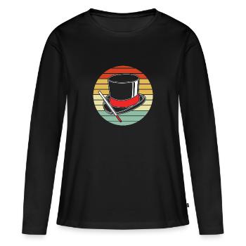 magicien magicien - T-shirt manches longues Premium bio Femme - noir - Devant - Julia (174cm)