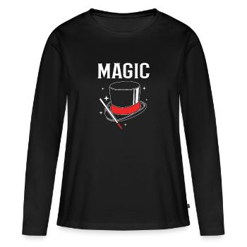 Sorcier - T-shirt manches longues Premium bio Femme - noir - Devant - Julia (174cm)