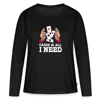 magicien magicien - T-shirt manches longues Premium bio Femme - noir - Devant - Julia (174cm)