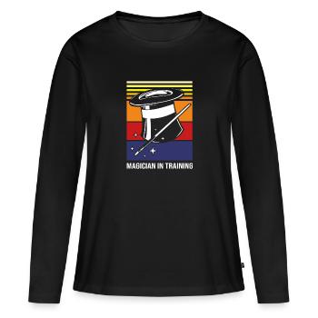 Sorcier - T-shirt manches longues Premium bio Femme - noir - Devant - Julia (174cm)