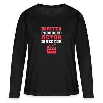 Théâtre Acteur Acteur Actrice Actrice - T-shirt manches longues Premium bio Femme - noir - Devant - Julia (174cm)