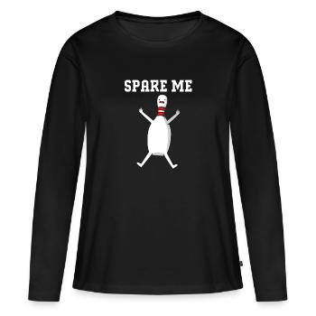 Bowling Bowler Bowling Skittles Boule de bowling - T-shirt manches longues Premium bio Femme - noir - Devant - Julia (174cm)