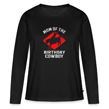 Rodéo - T-shirt manches longues Premium bio Femme - noir - Devant - Julia (174cm)