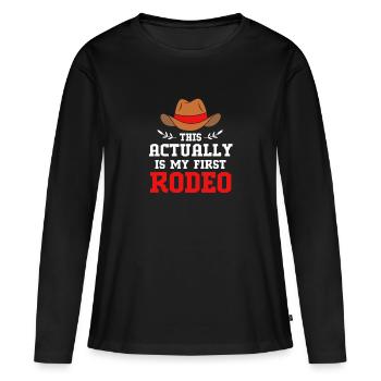 Rodéo - T-shirt manches longues Premium bio Femme - noir - Devant - Julia (174cm)