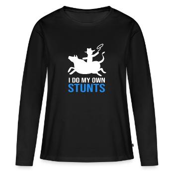 Rodéo - T-shirt manches longues Premium bio Femme - noir - Devant - Julia (174cm)