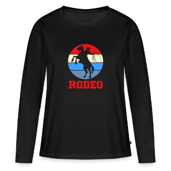 Rodéo - T-shirt manches longues Premium bio Femme - noir - Devant - Julia (174cm)