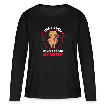 Vaudou - T-shirt manches longues Premium bio Femme - noir - Devant - Julia (174cm)