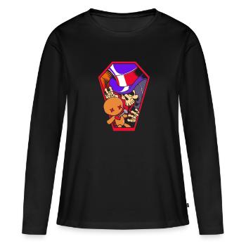 Squelette vaudou - T-shirt manches longues Premium bio Femme - noir - Devant - Julia (174cm)
