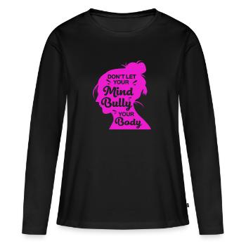 Positivité corporelle - T-shirt manches longues Premium bio Femme - noir - Devant - Julia (174cm)