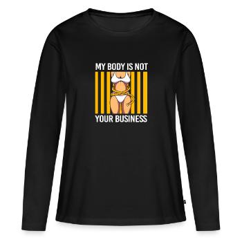 Body Positivity - Women's Premium Organic Long Sleeve Shirt - black - Front - Julia (174cm)