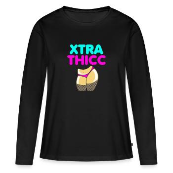 Positivité corporelle - T-shirt manches longues Premium bio Femme - noir - Devant - Julia (174cm)