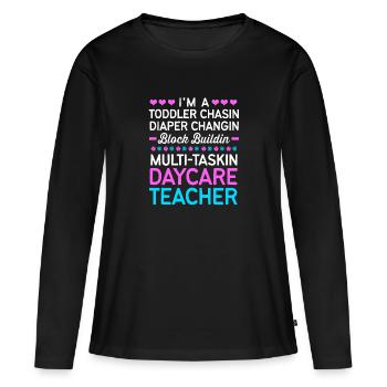 Daycare Center Education Educator Educator - Women's Premium Organic Long Sleeve Shirt - black - Front - Julia (174cm)