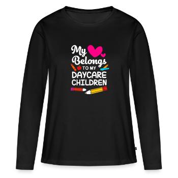 Daycare Center Education Educator Educator - Women's Premium Organic Long Sleeve Shirt - black - Front - Julia (174cm)