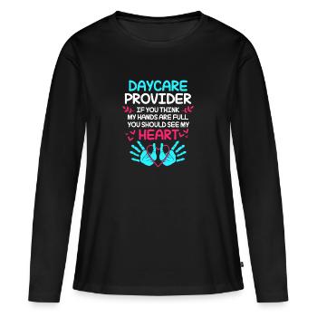 Daycare Center Education Educator Educator - Women's Premium Organic Long Sleeve Shirt - black - Front - Julia (174cm)