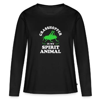 Grasshopper - Women's Premium Organic Long Sleeve Shirt - black - Front - Julia (174cm)