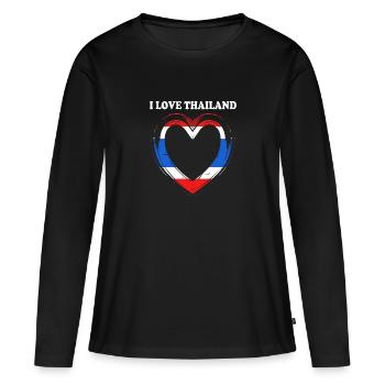 Thaïlande Langue thaïlandaise - T-shirt manches longues Premium bio Femme - noir - Devant - Julia (174cm)