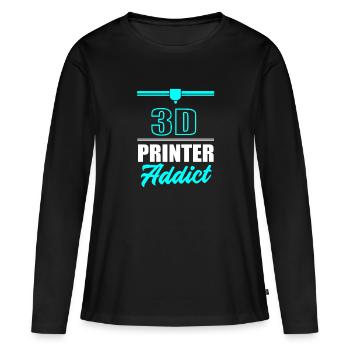 3D Druck Drucken Prototyp - Frauen Premium Bio Langarmshirt - Schwarz - Vorne - Julia (174cm)