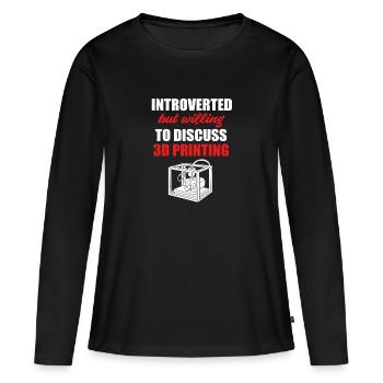Impression 3D - T-shirt manches longues Premium bio Femme - noir - Devant - Julia (174cm)