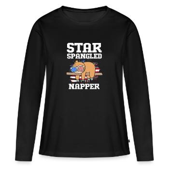 Faultier Faulheit Faulenzer Morgenmuffel - Frauen Premium Bio Langarmshirt - Schwarz - Vorne - Julia (174cm)