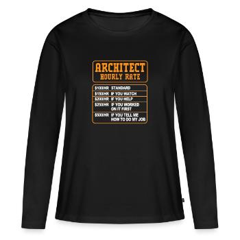 Architecture - T-shirt manches longues Premium bio Femme - noir - Devant - Julia (174cm)