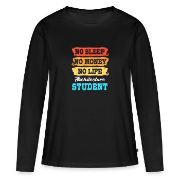 architecture - T-shirt manches longues Premium bio Femme - noir - Devant - Julia (174cm)