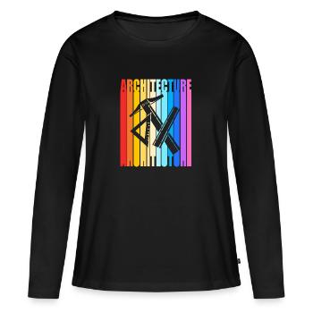 architecte - T-shirt manches longues Premium bio Femme - noir - Devant - Julia (174cm)