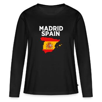 Espagne - T-shirt manches longues Premium bio Femme - noir - Devant - Julia (174cm)