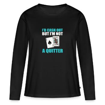 Blackjack Blackjack Casino Jeux d’argent - T-shirt manches longues Premium bio Femme - noir - Devant - Julia (174cm)