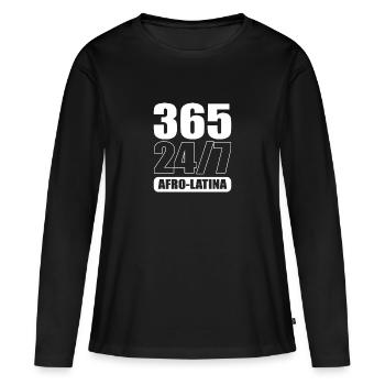 Afro Latina - T-shirt manches longues Premium bio Femme - noir - Devant - Julia (174cm)