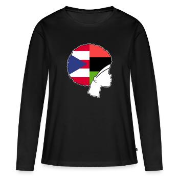 Afro Latina - T-shirt manches longues Premium bio Femme - noir - Devant - Julia (174cm)