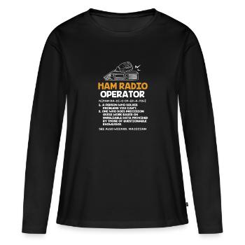 Antenne radio amateur - T-shirt manches longues Premium bio Femme - noir - Devant - Julia (174cm)