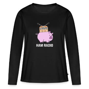 Amateur Radio Radio - T-shirt manches longues Premium bio Femme - noir - Devant - Julia (174cm)