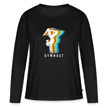 Athlétisme - T-shirt manches longues Premium bio Femme - noir - Devant - Julia (174cm)