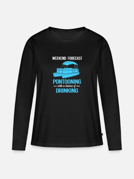 Pontonboot Boot Boote - Frauen Premium Bio Langarmshirt - Schwarz