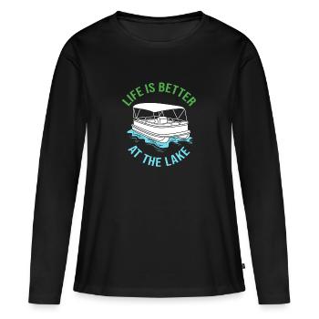 Bateau ponton Bateau Bateaux - T-shirt manches longues Premium bio Femme - noir - Devant - Julia (174cm)