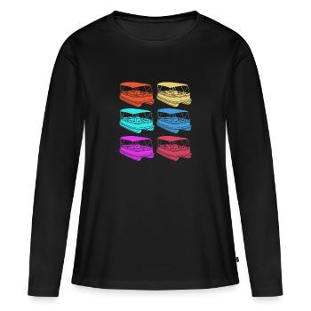 Bateau ponton Bateau Bateaux - T-shirt manches longues Premium bio Femme - noir - Devant - Julia (174cm)