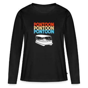 Bateau ponton Bateau Bateaux - T-shirt manches longues Premium bio Femme - noir - Devant - Julia (174cm)