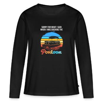 Bateau ponton Bateau Bateaux - T-shirt manches longues Premium bio Femme - noir - Devant - Julia (174cm)