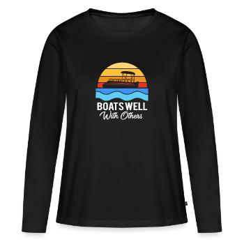 Bateau ponton Bateau Bateaux - T-shirt manches longues Premium bio Femme - noir - Devant - Julia (174cm)
