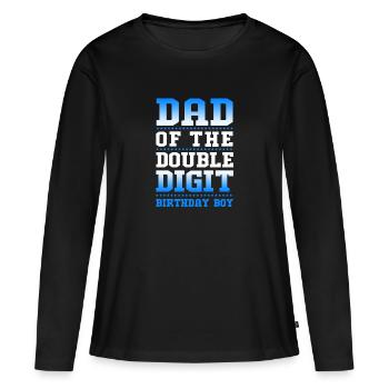 21e anniversaire Dix ans de naissance Date de naissance - T-shirt manches longues Premium bio Femme - noir - Devant - Julia (174cm)
