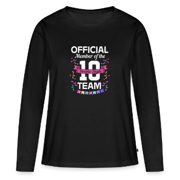 26e anniversaire Dix ans de naissance Date de naissance - T-shirt manches longues Premium bio Femme - noir - Devant - Julia (174cm)