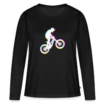 VTT VTT VTT - T-shirt manches longues Premium bio Femme - noir - Devant - Julia (174cm)
