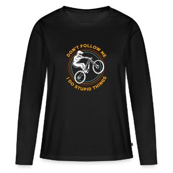 VTT VTT VTT - T-shirt manches longues Premium bio Femme - noir - Devant - Julia (174cm)
