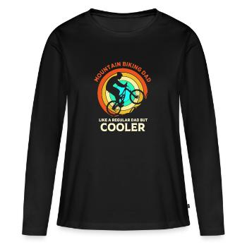 Mountainbike Mountainbiken Mountainbiker - Frauen Premium Bio Langarmshirt - Schwarz - Vorne - Julia (174cm)
