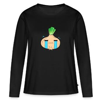 Oignon - T-shirt manches longues Premium bio Femme - noir - Devant - Julia (174cm)