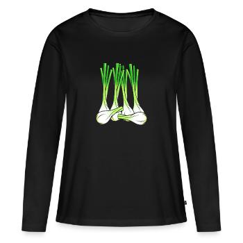 Oignon - T-shirt manches longues Premium bio Femme - noir - Devant - Julia (174cm)